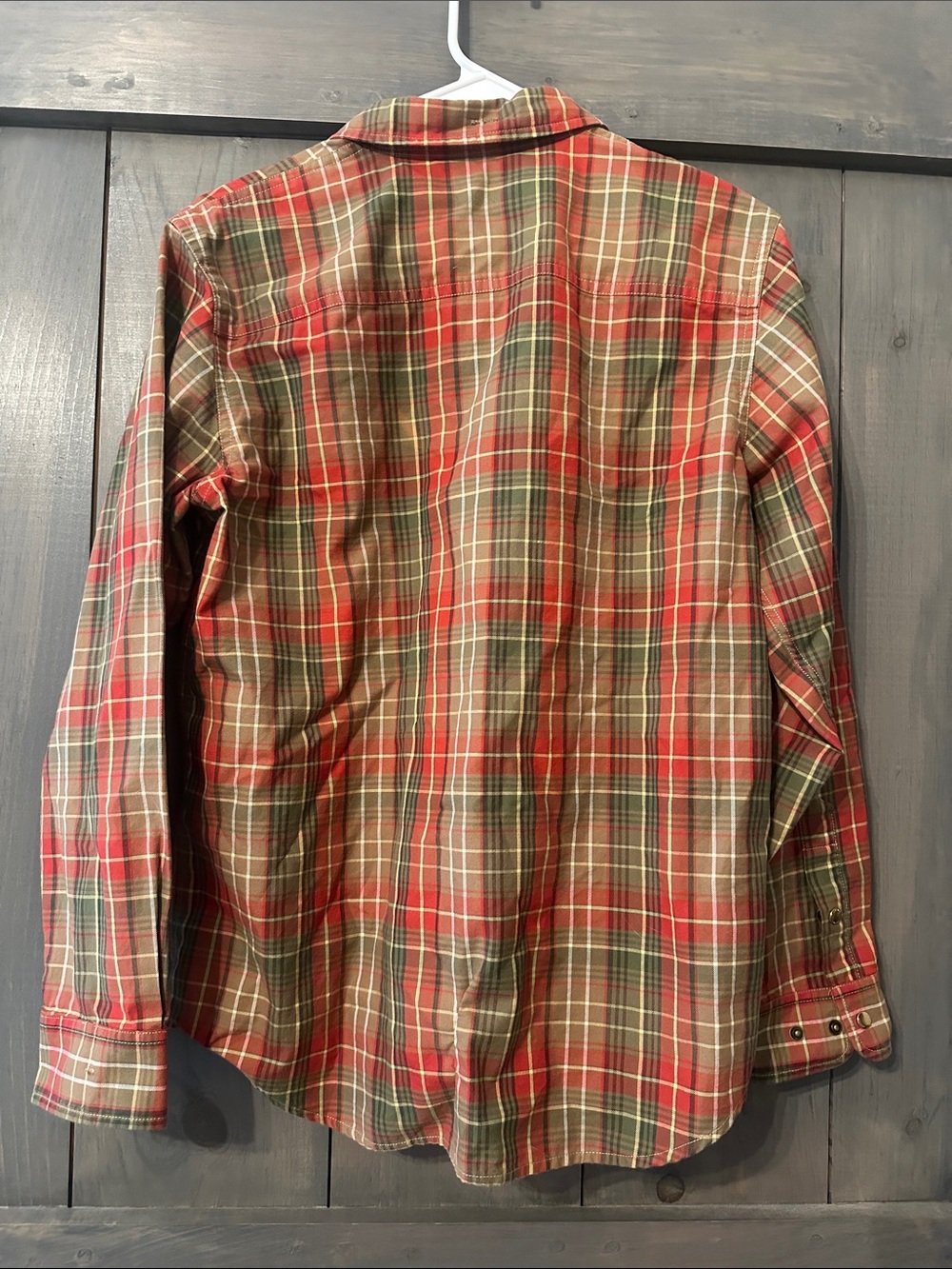 Lauren Ralph Lauren Red and Green Plaid Button-Down Shirt - Picture 6 of 8